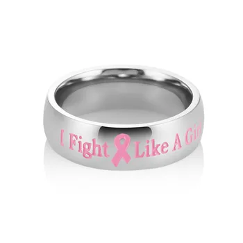 Nerūdijančio Plieno Juostelė Rožinė Vėžio Braest Vėžio Sąmoningumo Žiedas Paramos Krūtų Moterims, Moterų Organizacijos, Medicinos Papuošalai 21313