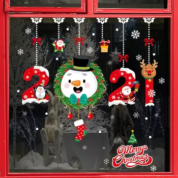 Kalėdų Windows Lipdukas Linksmų Kalėdų Dekoracijas Namams 2020 Kalėdų Ornamentu Kalėdos Navidad Noel Dovanos Naujųjų Metų 2021 21925