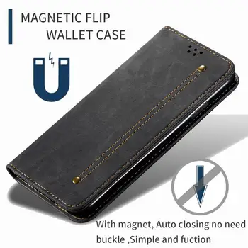 Kaubojus Magnetinio Odos Flip Case For Redmi Pastaba 8T 9T 9S Pro Max K20 K30 Ultra 8A 9 9A 9C 10X Piniginės, Kortelių Lizdai Stovi Maišelis Dangtis 2246