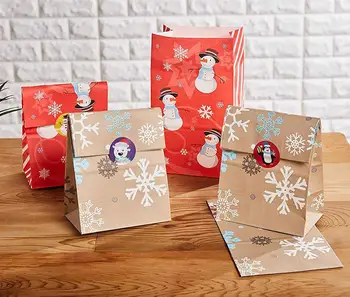 Linksmų Kalėdų Kraft Rankų Darbo Lipdukas Kortelė, Dėžutė Pakuotės Santa Ačiū Etiketės Sandarinimo Lipdukai, Vestuvių Dekoras Šalies Prekių