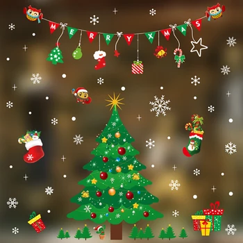 1pcs Linksmų Kalėdų Senelio Lango Siena Lipdukas Kalėdinė Dekoracija Namuose 2020 Kalėdų Papuošalai Kalėdos Nauji Metai 2021 24505