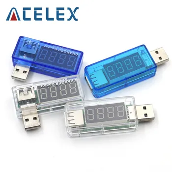 Skaitmeninis USB Mobiliojo Energijos įkrovimo srovė Testeris, Matuoklis Mini USB įkroviklis gydytojas voltmeter ammeter savo Ruožtu, skaidri 24756