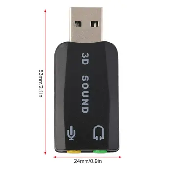 Sandėlyje! USB 2.0 į 3D Mic Garsiakalbių Garso Ausinių Garso plokštės Adapteris 5.1 PC Nešiojamas Naują Atvykimo 25165