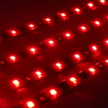 4pcs 30cm 15 SMD LED Raudonos spalvos Lanksti Juosta Šviesos Dekoratyvinės Lempos Vandeniui Namo Automobilių Juostelės, Vamzdelis, Žibintai 12V 25189