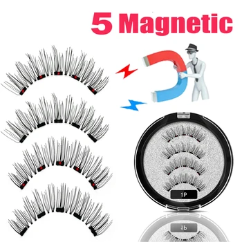 LEKOFO 2020 Magnetinio Blakstienos Daug su 5 Magnetas Mink Eyelashe Daugkartinio naudojimo 3D Klaidingų blakstienas Makiažo faux cils magnetique Pincetu