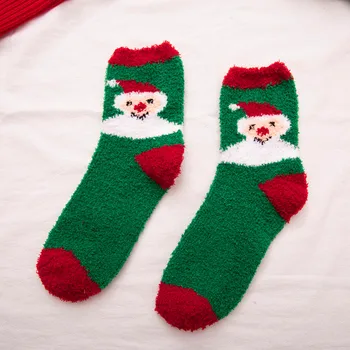 Moterų Kojinės Žiemai Šiltas, Spalvingas kawaii Puskojinės Minkštos Medvilnės Mielas Kalėdų Senelio Elnias Kojinės Mergina Kalėdų Dovana kojinės