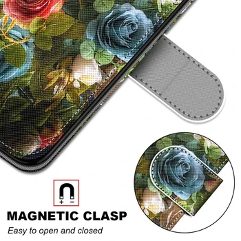 Prabangus Retro Gėlės Flip Case For RedMi Pastaba 3 4 4 5 6 7 8 Pro 