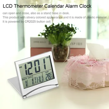 1pcs Kalendorius Žadintuvas Rodyti datą, laiką, temperatūrą, lankstus, mini Stalas Skaitmeninis LCD Termometras danga visame Pasaulyje Parduotuvę 26253