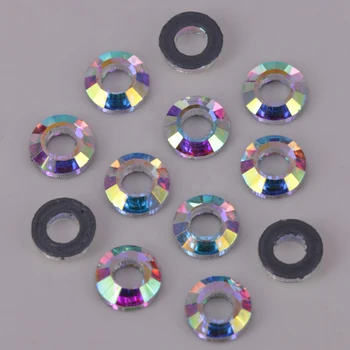 AAA Kokybės 6mm, 8mm Crystal AB Kosminės Žiedas Butas Atgal Pataisų Cirkonio / Geležies Butas Atgal Kristalai 2690