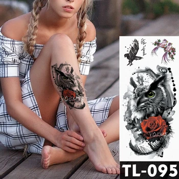 Vandens Perdavimo Tamsiai splash rašalo realus rožės Laikina Tatuiruotė Lipdukas Rankos kojos atgal Modelio kūno menas Vandeniui Netikrą tatuiruotę 26933