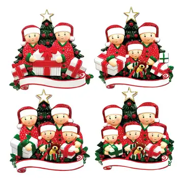 2020 Asmeniniams, Šeimos Kalėdų Eglutės Ornamentu Individualizuoti Laiminga Šeima Bannister Kyšantį Šeimos Dabarties Dovana, Namų Reikmenys