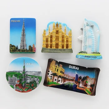 Dubajus buriavimo Viešbutis suvenyrų 3D šaldytuvas magnetai, magnetinio šaldytuvas pasta namų puošybai Dubajus architektūros Kolekcija Dovanos 2777