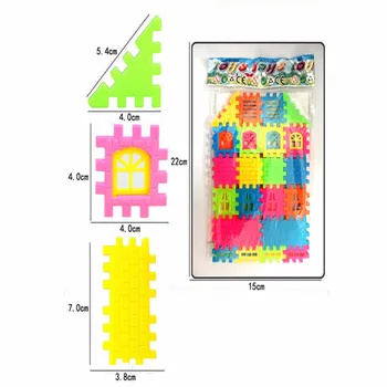 44pcs / daug puzzle įdomus trimatis surinkti namų statyba žaislai gali būti atidarytas langas pastato žaislai 30278