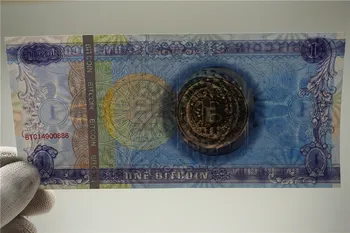 1pcs Vienas Bitcoin Pinigų Ne Valiuta Popieriaus Aukso Banknotų Anti-Fake 1 BTC Sąskaitas Kolekcionuojamų Auksas Banknotai 31979