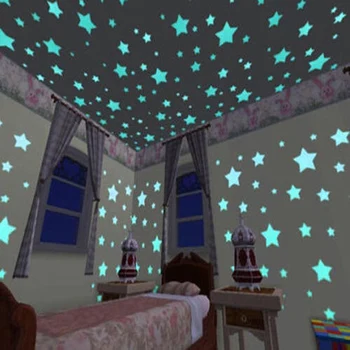 80PCS 3D Švyti Lipdukai Šviesos, Žvaigždės Kūdikio Miegamojo Gražus Liuminescencinės Tamsoje Žaislas Festivalio Dovana