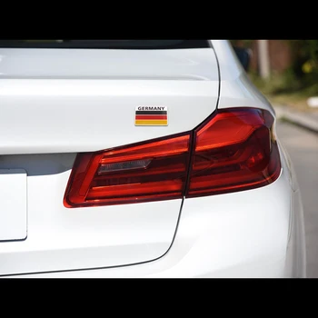1PCS Metalo 3D Vokietija vokietijos Vėliavą, Ženklelį Emblema Vokietijos Automobilių Lipdukas, Decal, Grotelės Bamperio Langą Kūno papuošalai Benz VW Audi 328