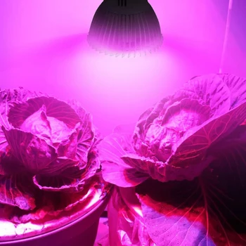 LED Grow Light E27 Visą Spektrą 18W už Hydroponics Augalų Šviesos AC85-265V 110V, 220V Led Grow Lempa