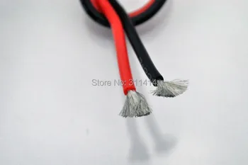 1meter Raudona+1meter Black 12# 12 AWG 12AWG Heatproof Minkšto Silikono Silikagelio Laidą Prijunkite Kabelį RC Modelio Baterijos Dalis