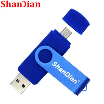 SHANDIAN naujas realias galimybes flash OTG didelės Spartos ratai 64GB 32GB 16GB 4GB USB2.0 išorės saugojimo dvigubai Taikymo Mados dovana 360