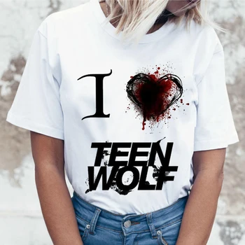 Teen Wolf Harajuku Marškinėliai Moterims Ullzang Estetinės 90s T-shirt, Derliaus Grafinis Juokingas Animacinių filmų Spausdinti Marškinėlius Mados Viršų Tee Moteris 3601