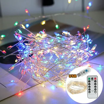 3M 5M Vario Viela, LED USB Nuotolinio Valdymo String Šviesų Fejerverkas Pasakų Girliandą Šviesos Kalėdų 8 Režimai Vestuves 36148