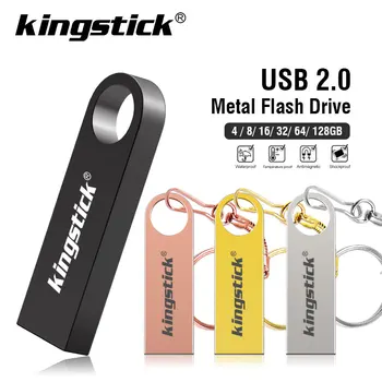 Metalo usb Flash Drive 16gb Pendrive 8GB pen ratai portable USB 2.0 u stick 32gb 64gb 128gb memoria usb diską su grandinės 3625
