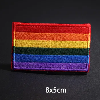 Vaivorykštės vėliava Velcro lopai sagtis LGBT lesbiečių atstovas spalvos maišas kailis Rankovės siuvimo prekės, Apdailos Ženklelis 3872