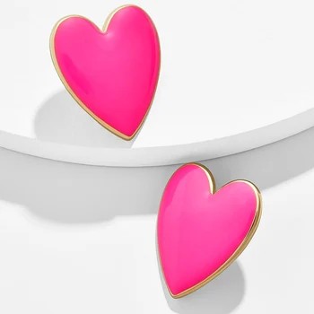 AENSOA 4 Spalvų Minimalistinio Širdies Formos Didelis Lašas Auskarai Moterims Unikalus Dizainas Paprastas Tabaluoti Pareiškimą, Auskarai Papuošalai Šalis