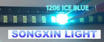 100VNT 3216 1206 Ice Blue 0,01 W Super Ultra Ryškūs SMD LED Indikacija smd 1206 led aišku, mėlyna 1206 diodai 393