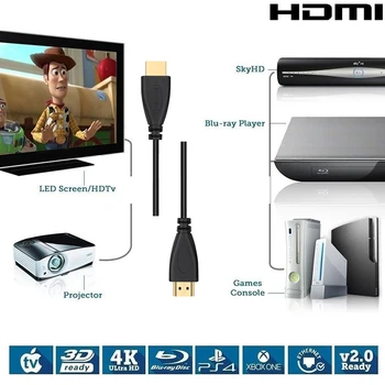 Shuliancable Didelės Spartos HDMI Kabelis, Ethernet, Palaiko 1080p 3D ir Audio Return, 0.3 m 1m 1,5 m 2m 3m 5m 7.5 m, 10m