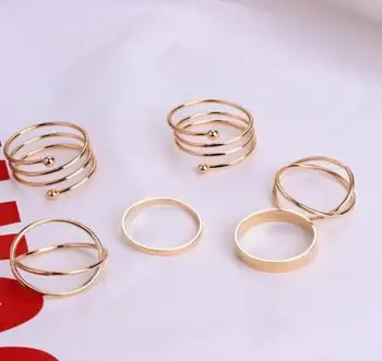 Korėjos Žiedas Rinkiniai Žiedai, Moterų-Paprastų Pop Papuošalai, Aukso Žiedas Mados Žiedai 2019 Moterų Didmeninės