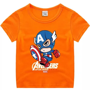 Disney Komiksų Marvel Keršytojas Print T-shirt Vaikų Drabužiai Superherojus Kapitonas Amerika Marškinėliai Vasaros Nauja Mergina Berniukas Tees Viršūnės 4149