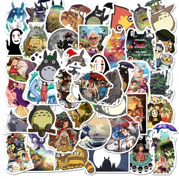50pcs Lipdukai Hayao Miyazaki Anime Lipdukas Mano Kaimynas Totoro/Spirited Away Riedlentė Nešiojamas Dviračių Vandeniui Lipdukai 4163