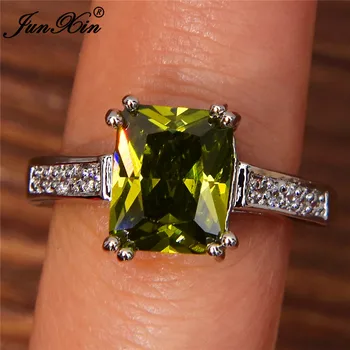 Mielas Moterų Olivīns Akmens Žiedas, Paprastų Geometrinių Piršto Žiedas, Retro Vestuvių Juostoje Žada Sužadėtuvių Žiedai Moterims 42498