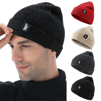 Rudenį ir žiemą šiltas austi megzti skrybėlę slidinėjimo kepurę vilnos skrybėlę megzti skrybėlę Minkšta Šilta Megzta Kepurė Vyrams, Moterims, Skrybėlės Beanies Kalpokių 43709