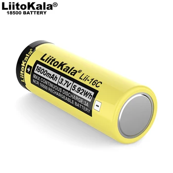 2020 LiitoKala Lii-16C 18500 1600mAh), 3,7 V įkrovimo baterija (akumuliatorius Recarregavel ličio jonų baterija LED žibintuvėlis 43801