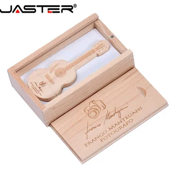 JASTER (nemokamai LOGOTIPĄ), gitaros formos pen ratai mediniai muzika usb 2.0 flash drive, memory Stick pendrive 4 GB 16GB 32GB 64GB 43944