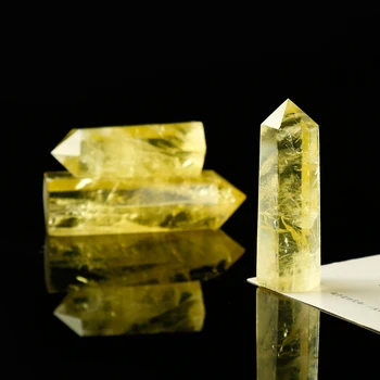 1PC Natūralus geltonasis kristalų šešiakampe skiltyje skaidraus Krištolo Taško Mineralinių Ornamentu Gydymo Lazdelė Namų Dekoro Dovanų Dekoravimas