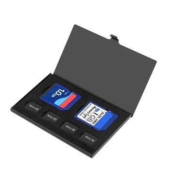 Rocketek Aliuminio sd atminties kortelės saugojimo bylos microsd/micro sd turėtojas maišelį atminties lange pateikti 2 sd korteles ir 4 micro sd korteles 44142