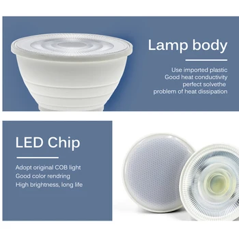 LED Lemputė GU10 MR16 E27 E14 LED Lemputė 6W 220V COB (Chip LED Prožektoriai, Lemputės Downlight Stalo Lempa Energijos Taupymo Namuose Apšvietimas