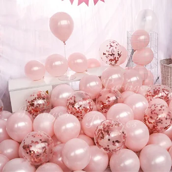 20pcs Pink Rose Gold balionų, Konfeti Nustatyti 