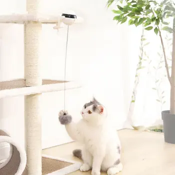 Elektros Katė Žaislas Automatinė Kėlimo Katė Ball Žaislas Interaktyvi Dėlionė Smart Naminių Kačių Kamuolys Plunksnų Žaislai Kėlimo Kamuolius Katė Pet Tiekimo