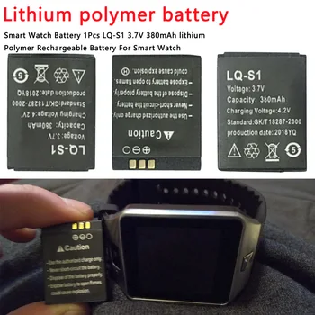 1pcs 380m AhLithium-ion Li-polimero Smartwatch baterija Įkraunama Ličio Polimero Li-po Baterija Skirta Smart Žiūrėti DZ09 QW09 A1 W8 48535