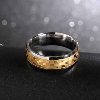 TRANKYTI Asmeninį Aukso spalvos Vestuvių Juostas, Žiedas, skirtas Moterų ir Vyrų Papuošalai 6mm Nerūdijančio Plieno Vestuvinis Žiedas Jubiliejų Dovana 49117