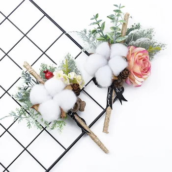 5vnt Dirbtinis kapok galvos natūralių džiovintų gėlių medvilnės vestuvės namuose Kalėdų dekoravimo reikmenys 