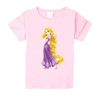 2021 Vasaros Mados Princesė Rapunzel Kūdikių Drabužiai mergaičių Marškinėliai Vaikams Medvilnės Atsitiktinis Marškinėliai Vaikams Viršūnes Tee 4945