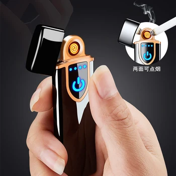 Dual LANKO Elektros Lengvesni USB Įkraunama Plazmos Cigarečių Degiklio Rūkyti Vėjo Flameless Lengvesni 52024