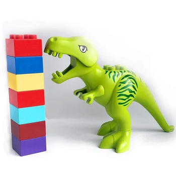 Duploed Dinozaurų Serijos dinozaurų Modelį, Rinkiniai Rinkinį Didelis dydis Duploe Statybiniai Blokai, Plytos duploe Žaislai Vaikams Gimtadienio Dovanos