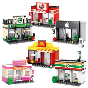 Kawaii Mini Gatvė Miestas 3D Parduotuvėje, Kavinėje 