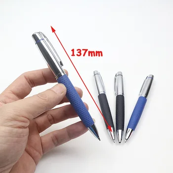 Prabangus Tušinukas Metalas+Oda Blue/Black PU Odos Penholder Roller Pen 0,7 mm Verslo Rašyti mokyklinės prekės, Raštinė